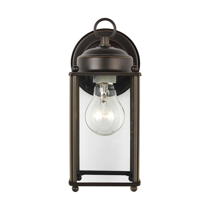 Sea Gull New Castle Large 1 Light Outdoor Wall Lantern, Bronze/Clear - 8593-71