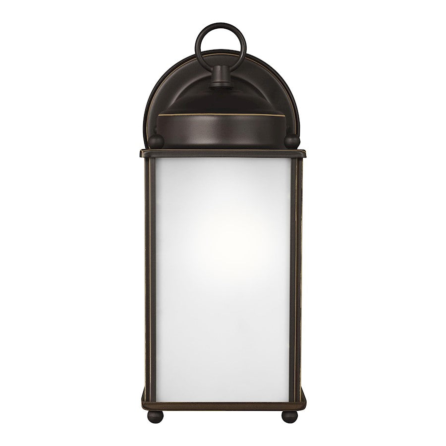 Sea Gull New Castle Large 1-LT Outdoor Wall Lantern, Bronze/Satin - 8593001-71