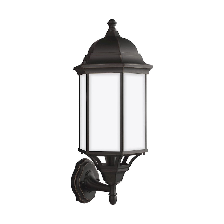 Sea Gull Sevier Large 1Up Light Outdoor Wall Lantern, Bronze/Satin - 8638751-71