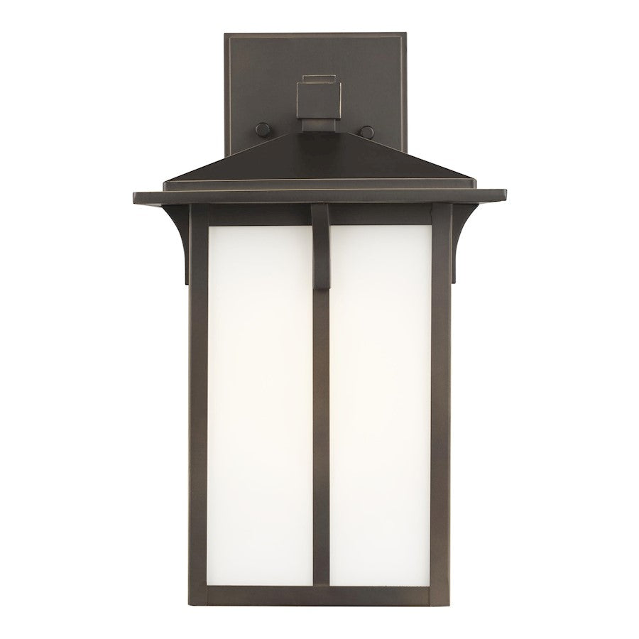 Sea Gull Tomek Medium 1 Light Outdoor Wall Lantern, Bronze/White - 8652701-71