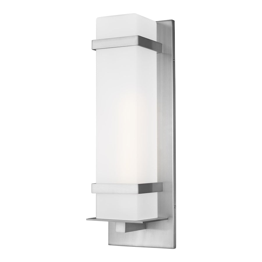 Sea Gull Lighting Alban LG 1-LT Outdoor Wall SQ, Alum/Etch Opal - 8720701-04