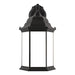 Sea Gull Sevier XL 1 Down Light Outdoor Wall Lantern, Black/Satin - 8738751-12