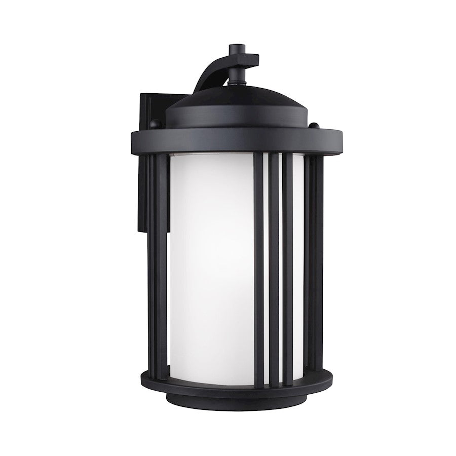 Sea Gull Lighting Crowell MED 1 Light Outdoor Wall, Black/Etch - 8747901DEN3-12