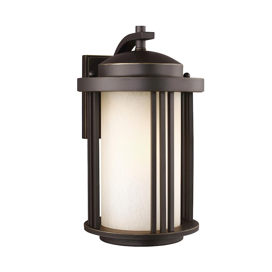 Sea Gull Lighting Crowell MED 1-LT Outdoor Wall, BZ/White Alum - 8747901DEN3-71