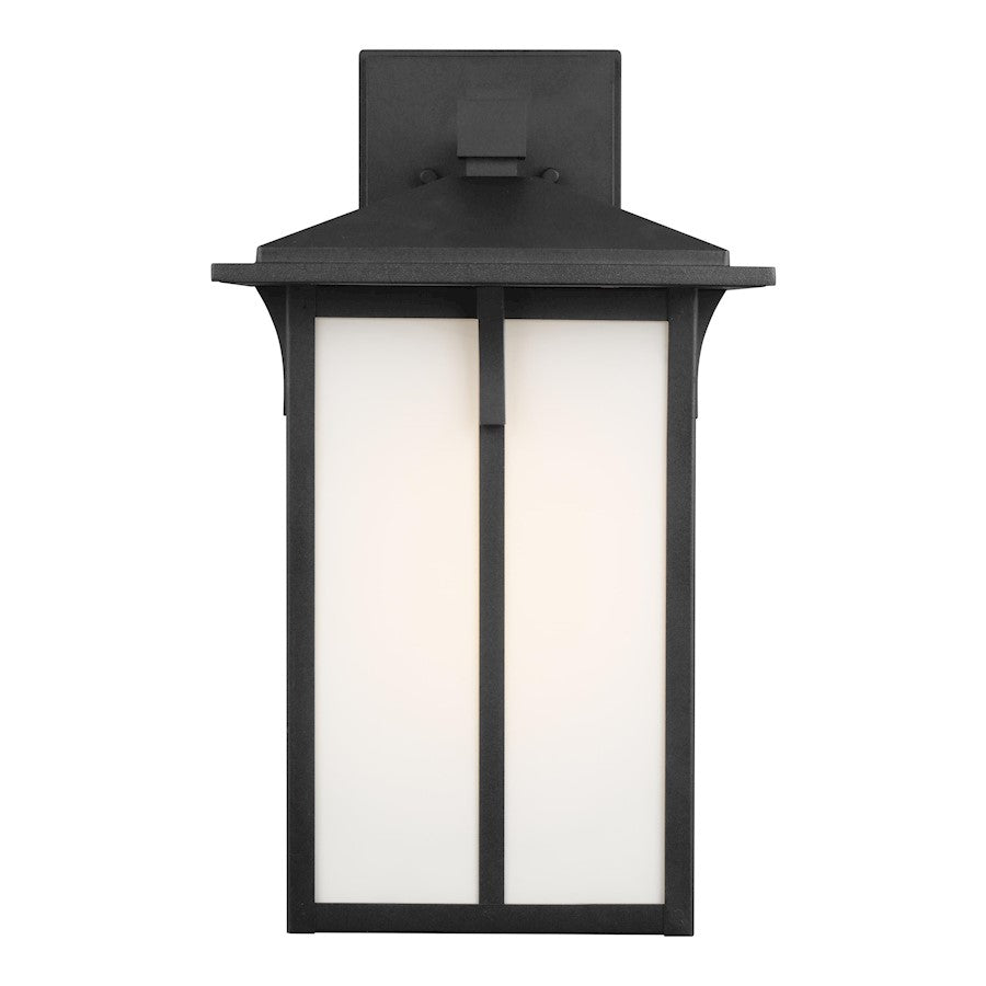 Sea Gull Tomek Large 1 Light Outdoor Wall Lantern, Black/White - 8752701-12