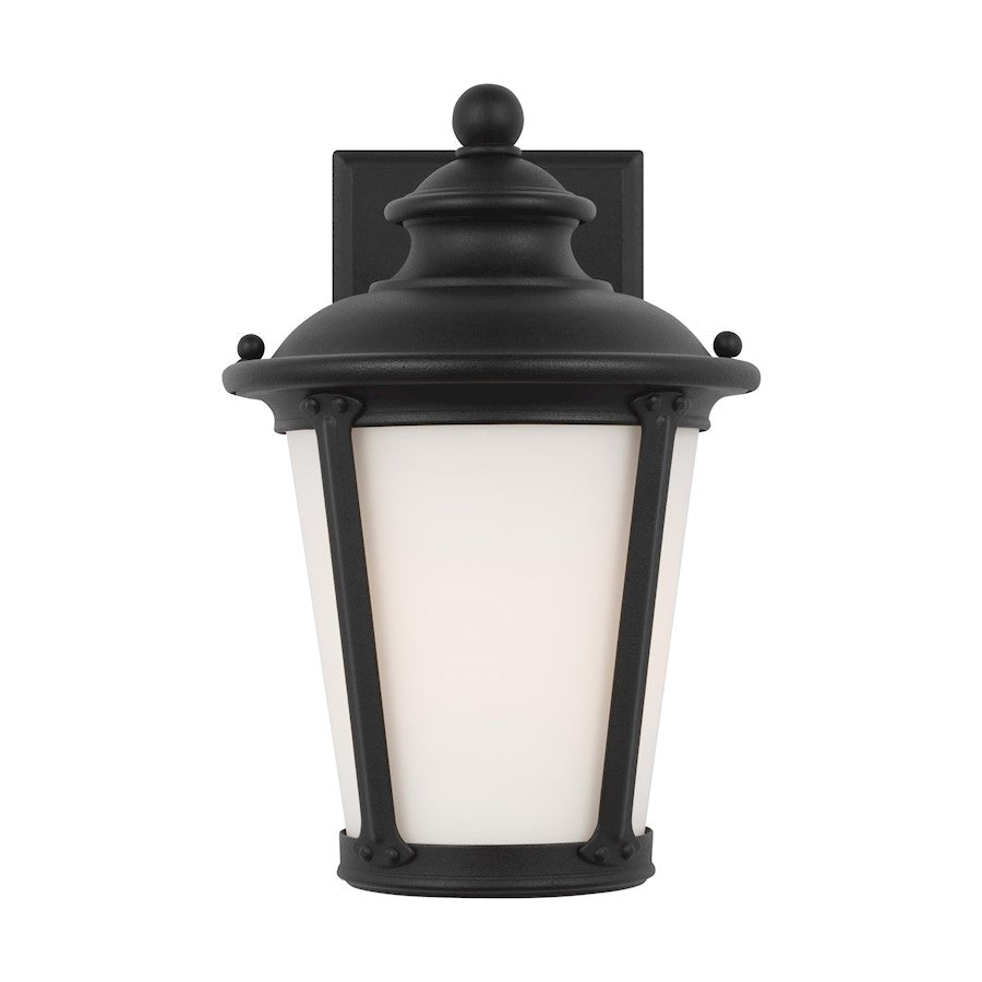 Sea Gull Cape May Small 1 Light Outdoor Wall Lantern, Black/White - 88240-12