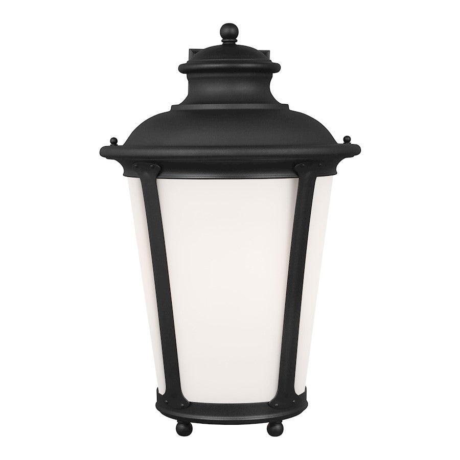 Sea Gull Cape May XL 1 Light Outdoor Wall Lantern, Black/White - 88244-12