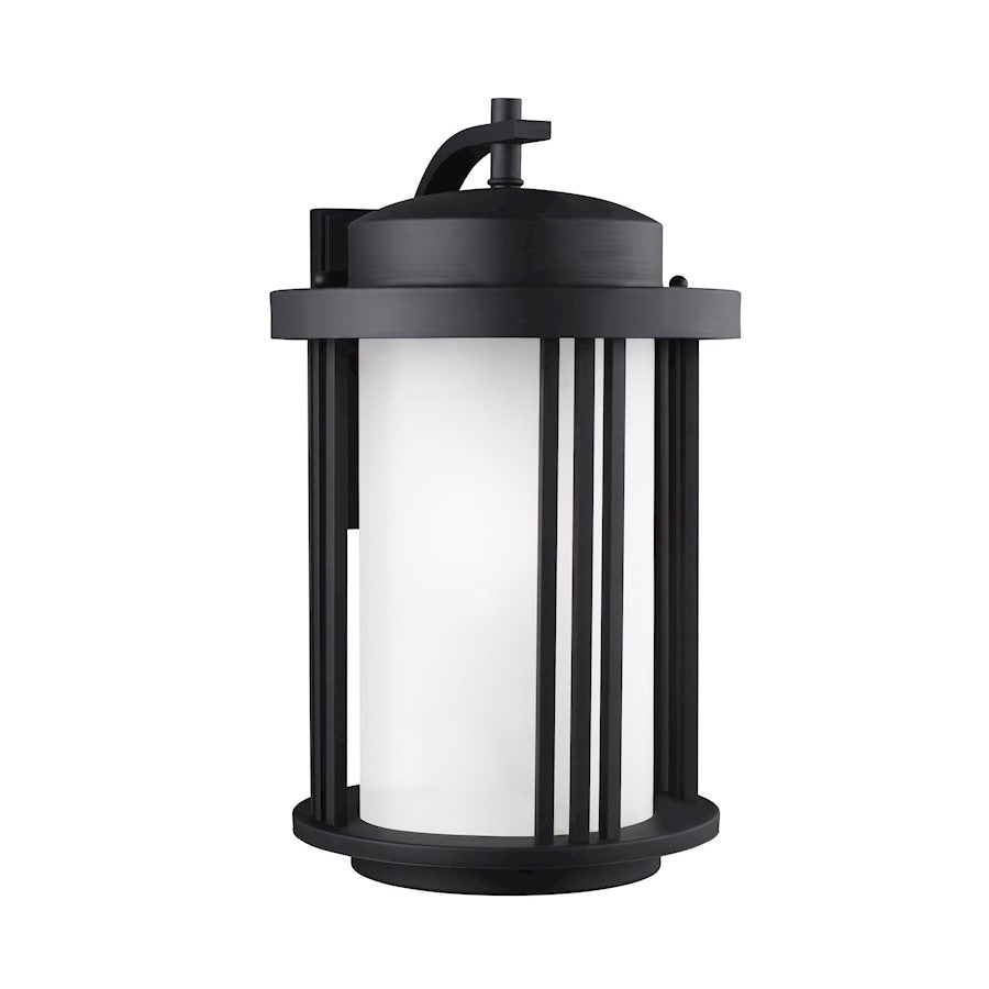 Sea Gull Lighting Crowell LG 1 Light Outdoor Wall, Black/Etch - 8847901DEN3-12