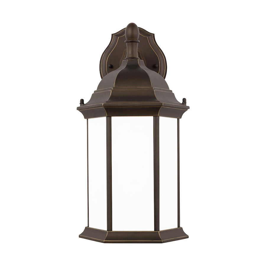 Sea Gull Sevier Med 1 Down Outdoor Wall Lantern, Bronze/Satin - 8938751-71