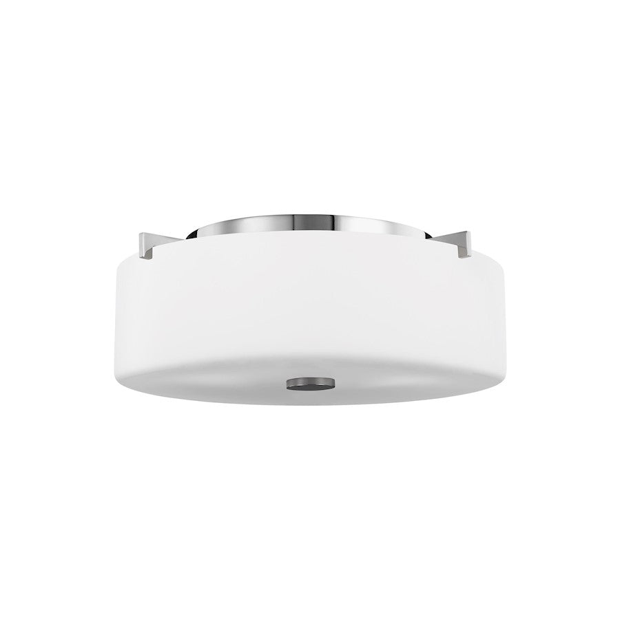 Sea Gull Lighting Sunset Drive Small 2 LT Flush, Chrome/White Opal - FM313CH