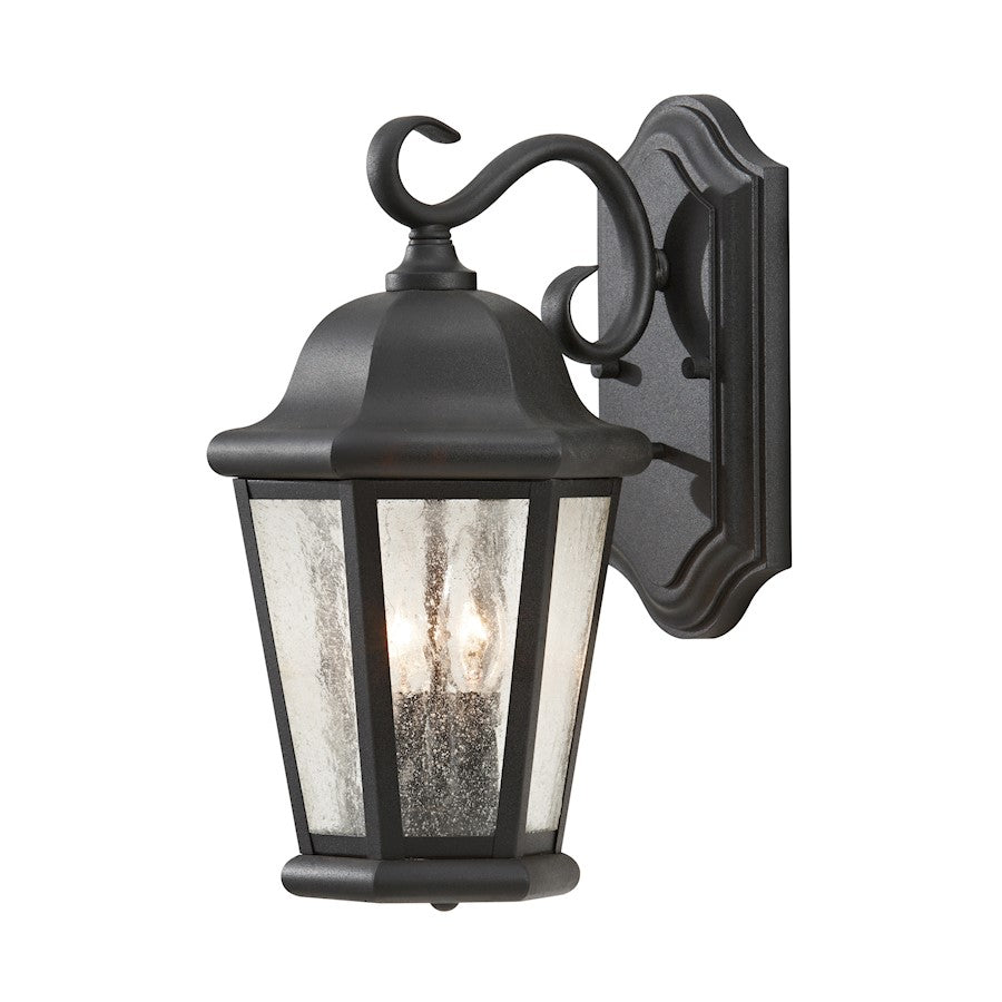 Sea Gull Lighting Martinsville MED 2 Light Outdoor Wall, Black/Seed - OL5901BK