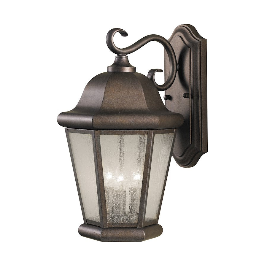 Sea Gull Lighting Martinsville LG 3-LT Outdoor Wall, Bronze/Seed - OL5902CB