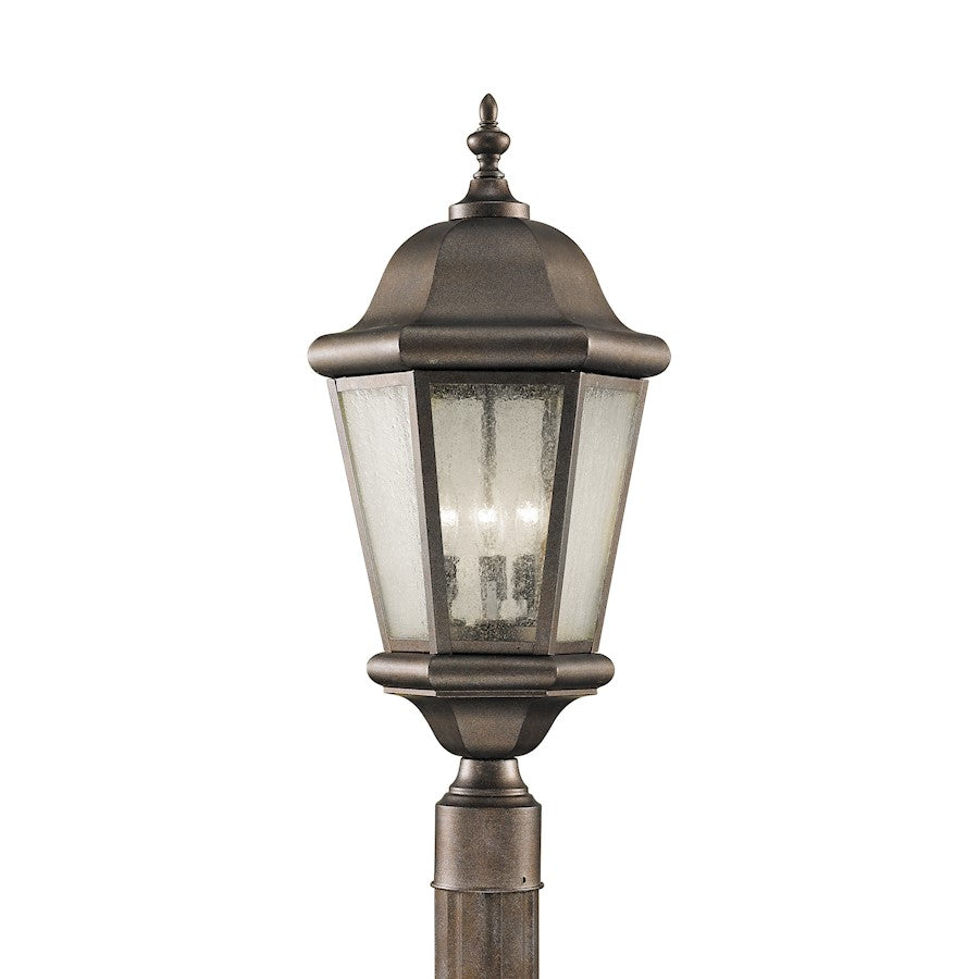 Sea Gull Lighting Martinsville 3-LT Outdoor Post Lantern, Bronze/Seed - OL5907CB