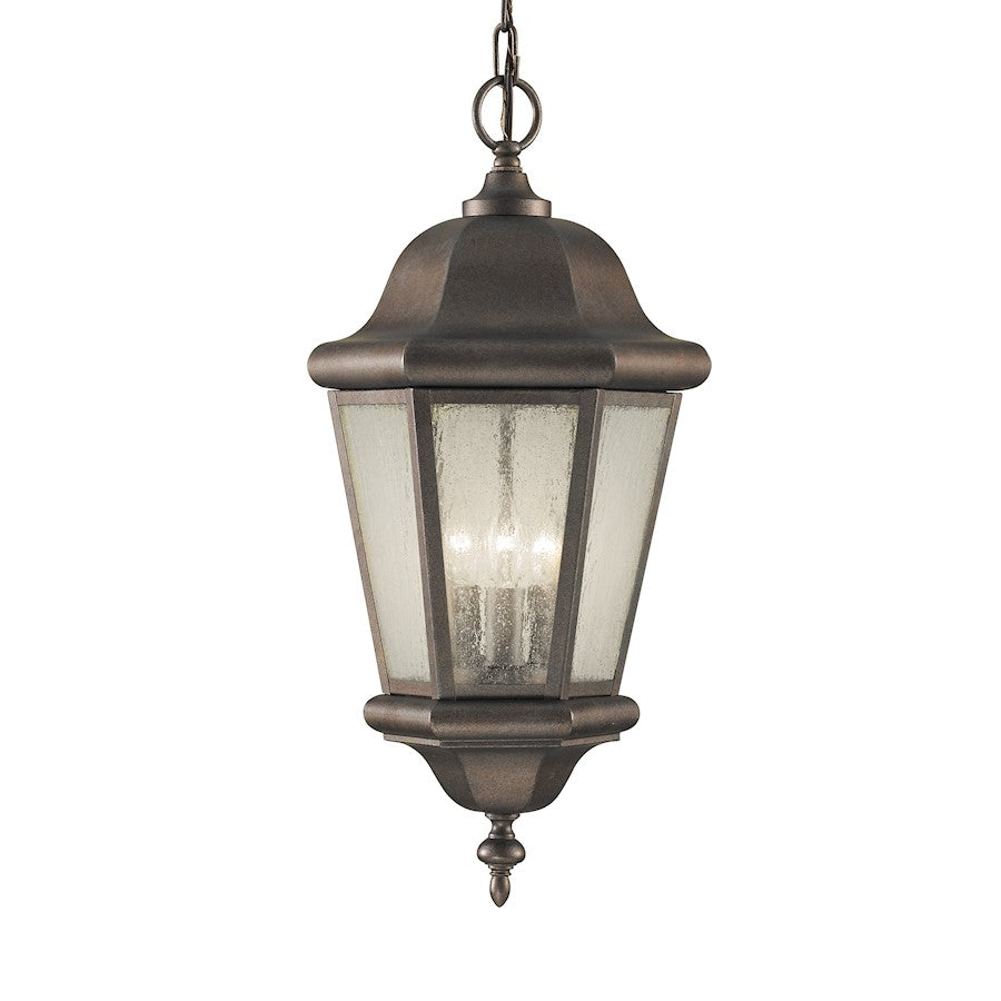 Sea Gull Lighting Martinsville 3-LT Outdoor Pendant Lantern, Bronze - OL5911CB