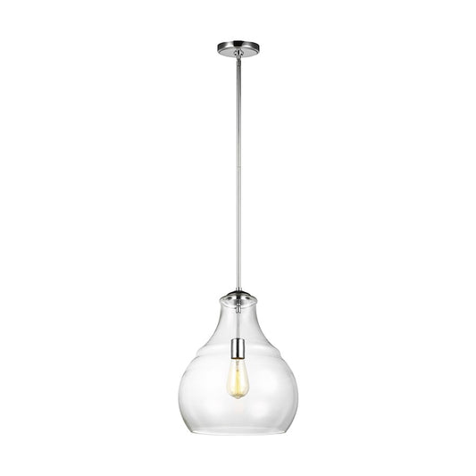 Sea Gull Lighting Zola 1 Light Pendant, Chrome/Clear - P1483CH