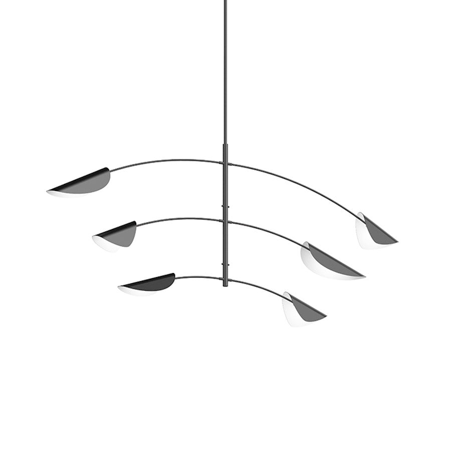 Sonneman Movile 6 Light LED Pendant, Satin Black - 1773-25