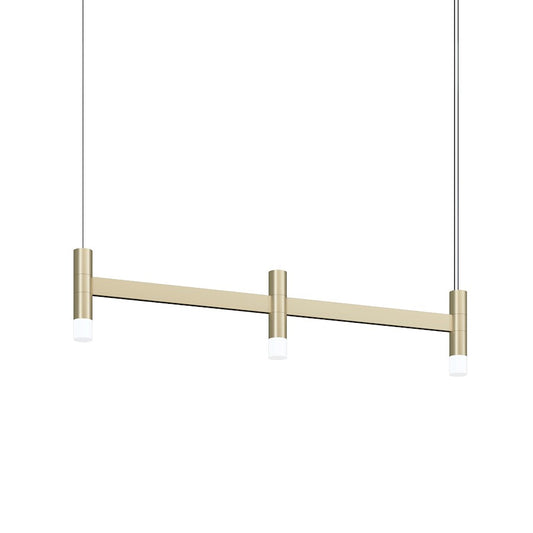 Sonneman Systema Staccato 3-Lt Linear Pendant, Painted Brass/Frosted - 1783-14