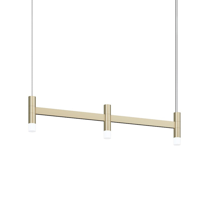 Sonneman Systema Staccato 3-Lt Linear Pendant, Painted Brass/Frosted - 1783-14