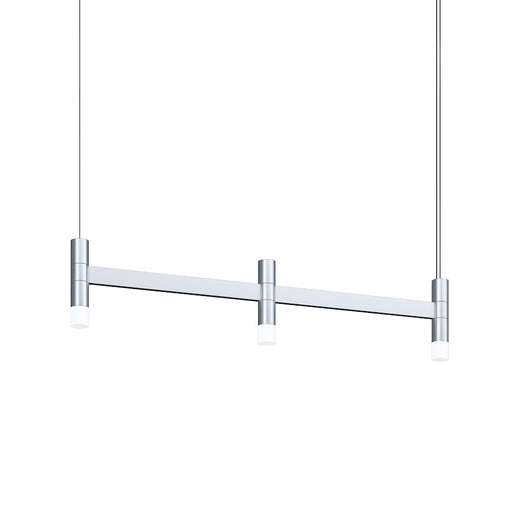 Sonneman Systema Staccato 3-Lt Linear Pendant, Satin Aluminum/Frosted - 1783-16