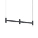 Sonneman Systema Staccato 3 Light Linear Pendant, Satin Black/Frosted - 1783-25