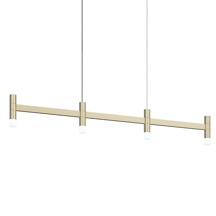 Sonneman Systema Staccato 4-Lt Linear Pendant, Painted Brass/Frosted - 1784-14