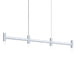Sonneman Systema Staccato 4-Lt Linear Pendant, Satin Aluminum/Frosted - 1784-16