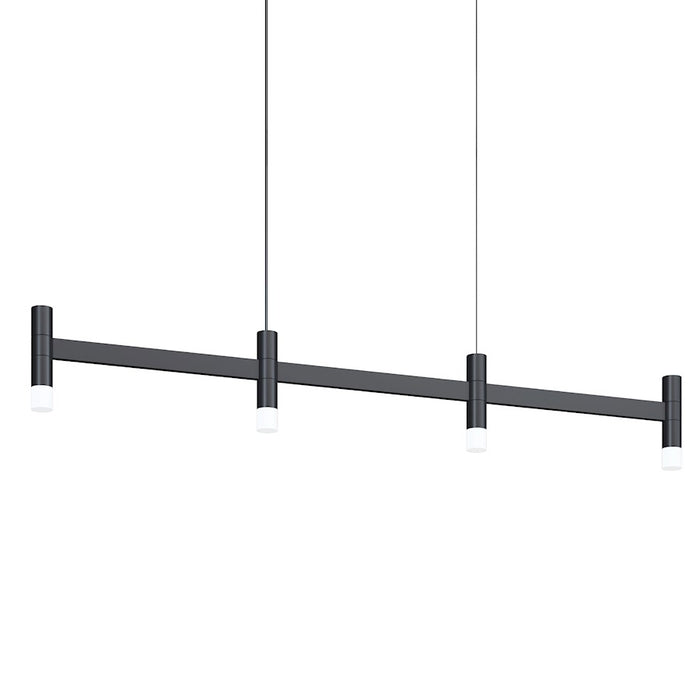 Sonneman Systema Staccato 4 Light Linear Pendant, Satin Black/Frosted - 1784-25
