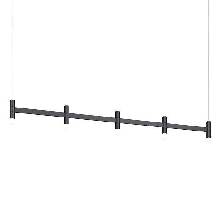Sonneman Systema Staccato 5 Light Linear Pendant, Satin Black/Frosted - 1785-25