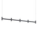 Sonneman Systema Staccato 5 Light Linear Pendant, Satin Black/Frosted - 1785-25