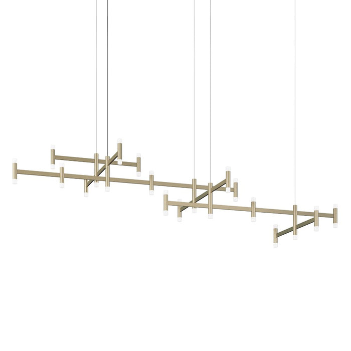 Sonneman Systema Staccato Offset Long Pendant, Painted Brass/Frosted - 1789-14