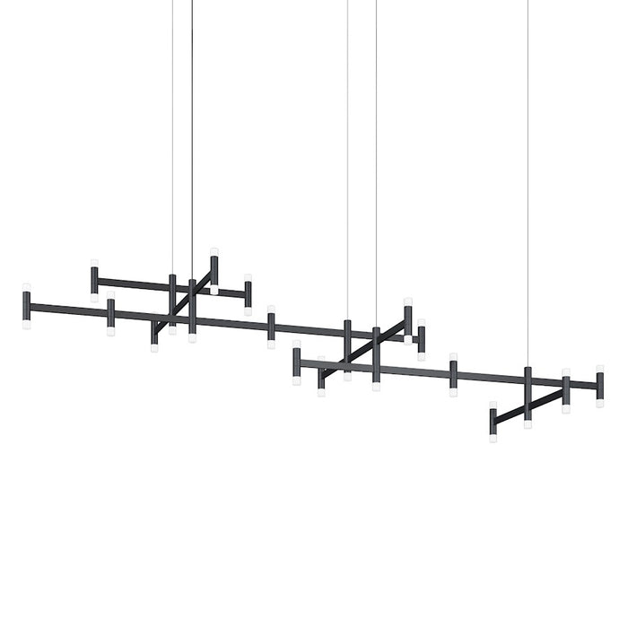 Sonneman Systema Staccato Offset Long Pendant, Satin Black/Frosted - 1789-25