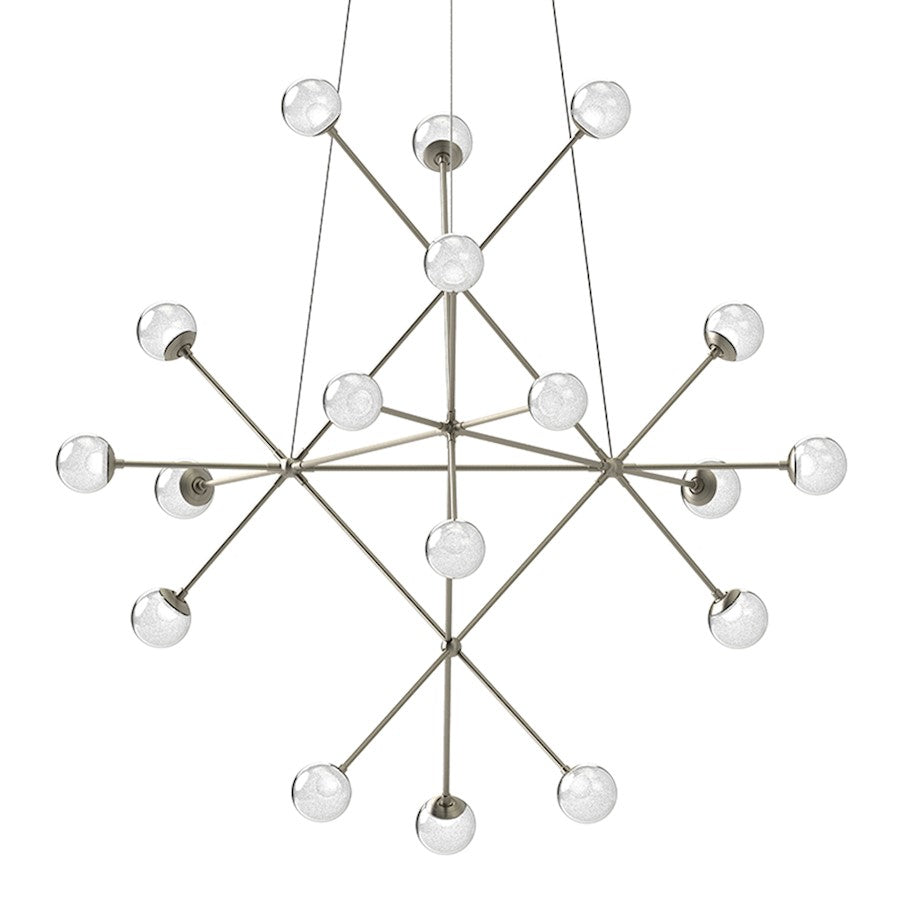 Sonneman Proton Beta LED Pendant, Satin Nickel/White Crushed Glass - 2084-13W