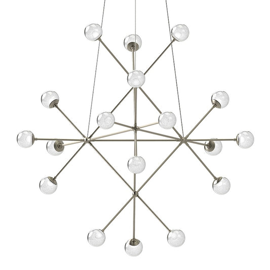 Sonneman Proton Beta LED Pendant, Satin Nickel/White Crushed Glass - 2084-13W
