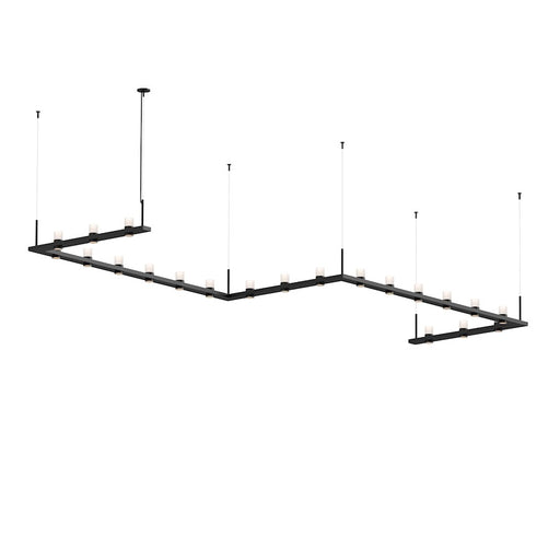 Sonneman Intervals 4' x 16' Zig-Zag LED Pendant, Satin Black/Etched - 20QKZ46C