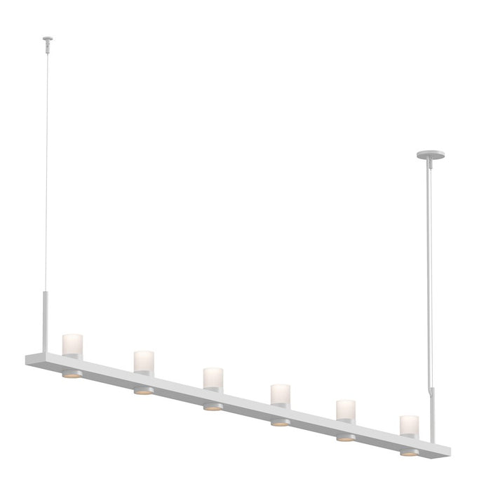 Sonneman Intervals 8' Linear LED Pendant, Satin White/Etched - 20QWL08C