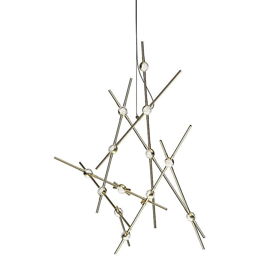 Sonneman Constellation 13 Light Pendant, 2700K, Brass/Clear - 2151-38C-27-J20