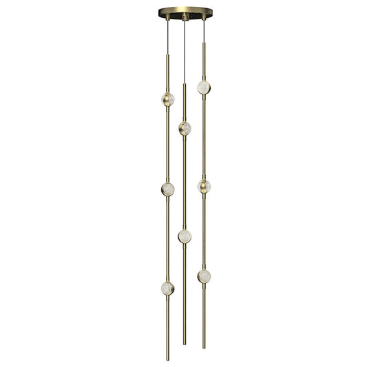 Sonneman Constellation 8 Light 34" Pendant, 2700K, Brass/Clear - 2161-38C-S-27