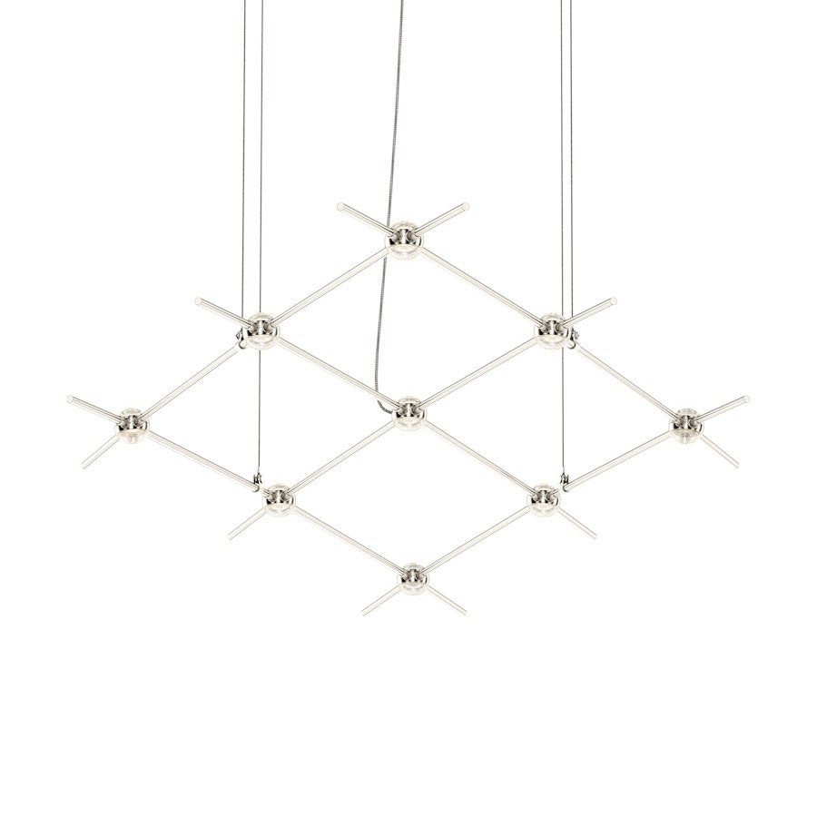 Sonneman Constellation 9 Light Chandelier, Satin Nickel/Clear - 21Q13-RC3312-27