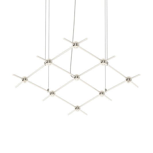 Sonneman Constellation 9 Light Chandelier, Satin Nickel/Clear - 21Q13-RC3312-27