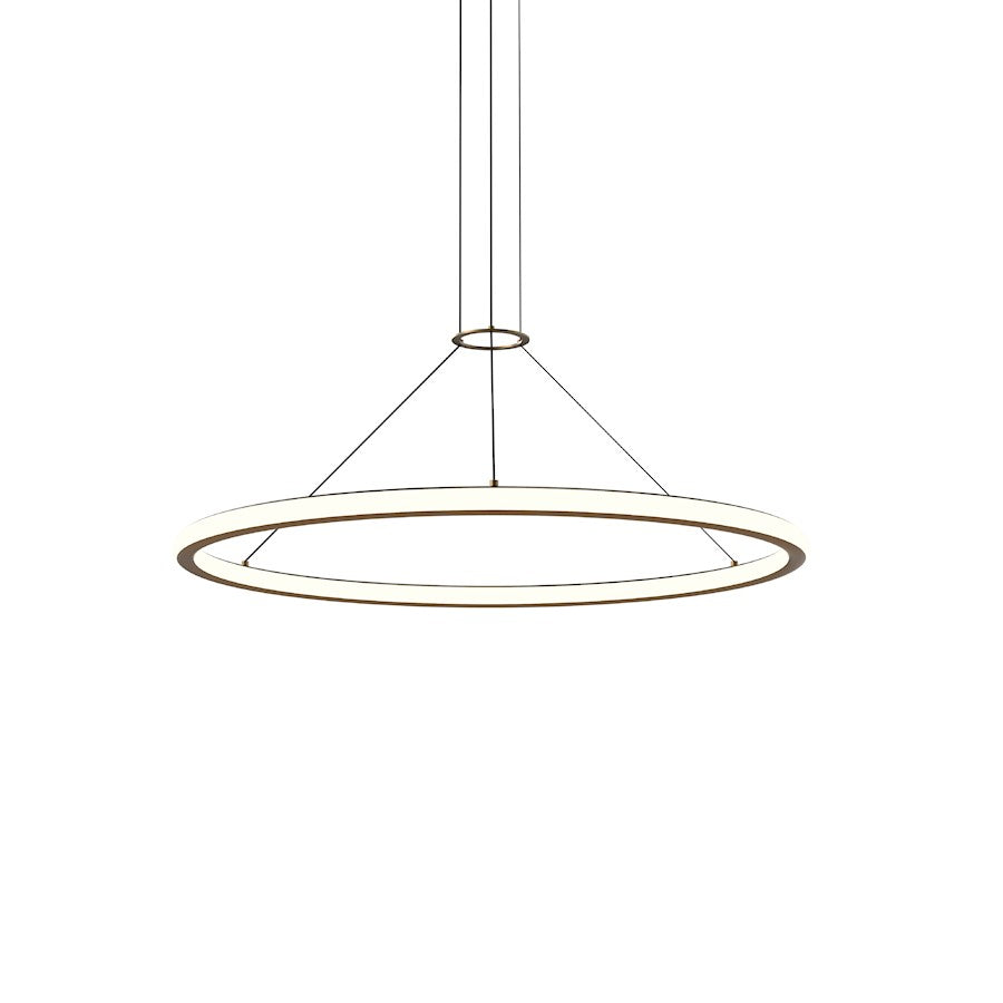 Sonneman Luna 36" Round LED Pendant, 2700K, Painted Brass/White - 2233-14-27