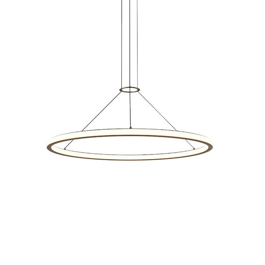 Sonneman Luna 36" Round LED Pendant, 2700K, Painted Brass/White - 2233-14-27