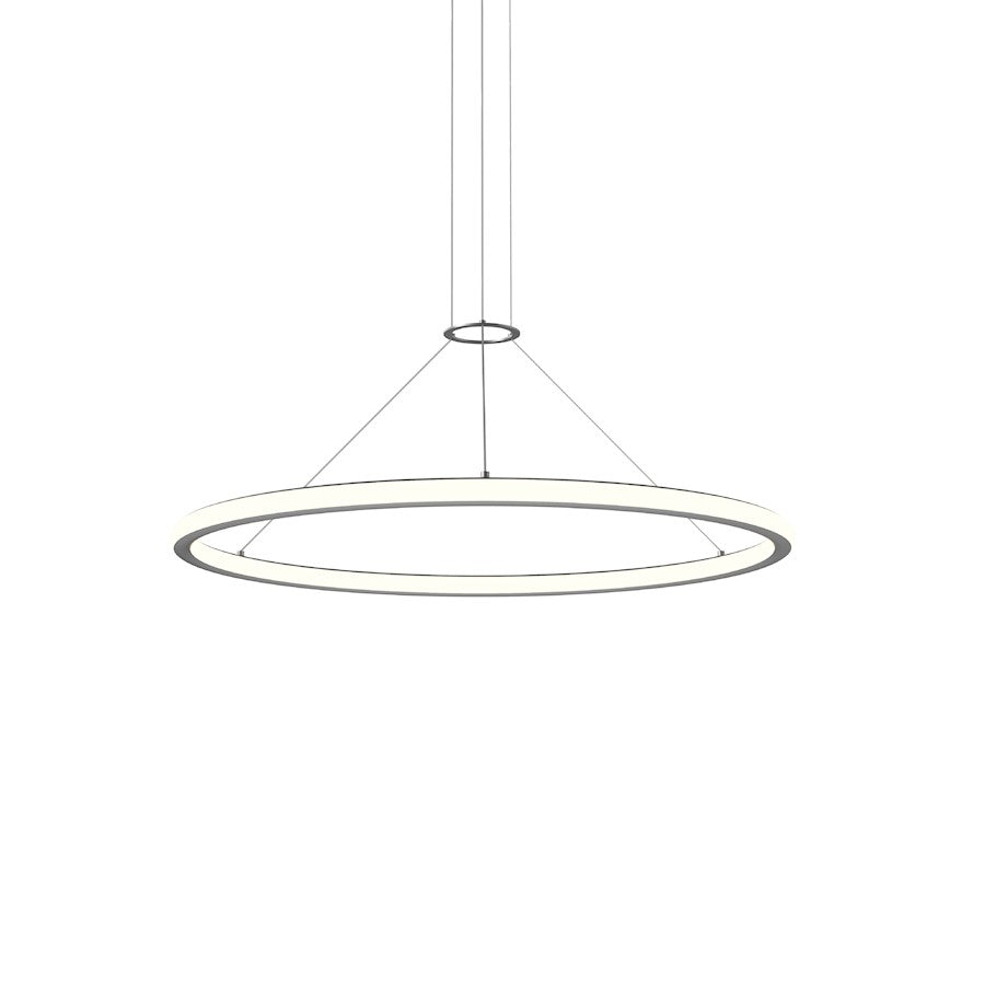 Sonneman Luna 36" Round LED Pendant, Bright Satin Aluminum/White - 2233-16