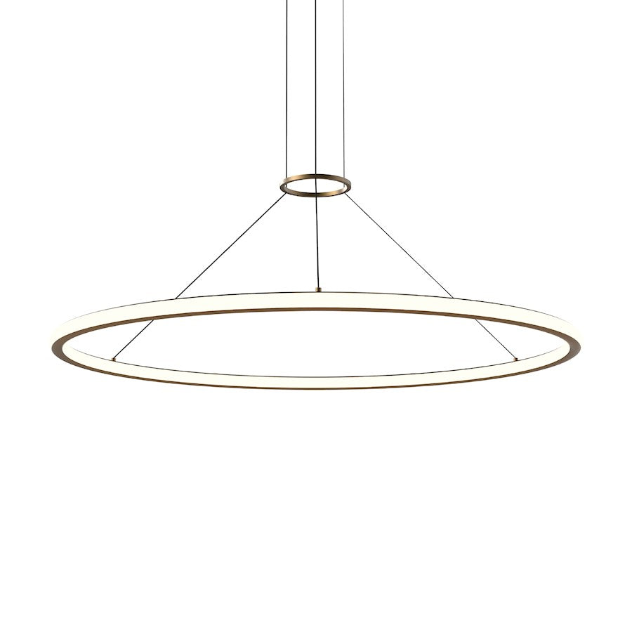 Sonneman Luna 48" Round LED Pendant, 2700K, Painted Brass/White - 2234-14-27