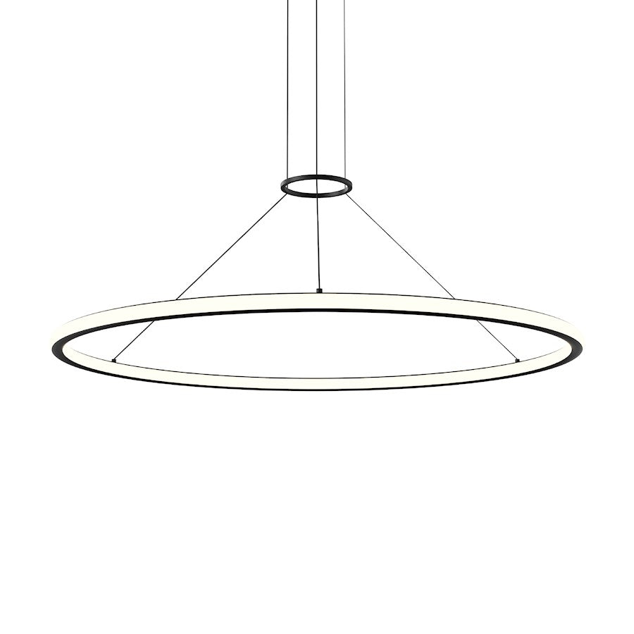 Sonneman Luna 48" Round LED Pendant, Satin Black/White - 2234-25