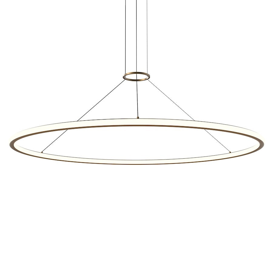 Sonneman Luna 60" Round LED Pendant, 2700K, Painted Brass/White - 2235-14-27