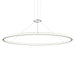 Sonneman Luna 60" Round LED Pendant, Bright Satin Aluminum/White - 2235-16