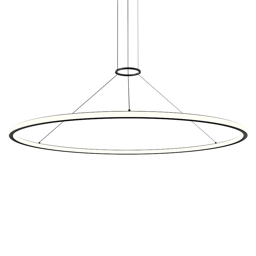 Sonneman Luna 60" Round LED Pendant, Satin Black/White - 2235-25