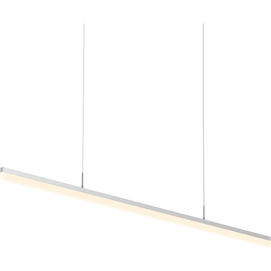 Sonneman Stiletto 60" LED Pendant, Bright Satin Aluminum/Frosted Shade - 2348-16