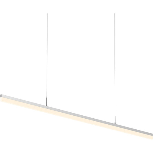 Sonneman Stiletto 60" LED Pendant, Bright Satin Aluminum/Frosted Shade - 2348-16