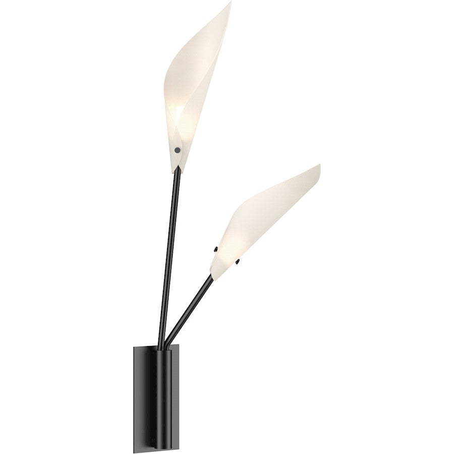 Sonneman Calla LED Sconce, Satin Black/White Shade - 2356-25